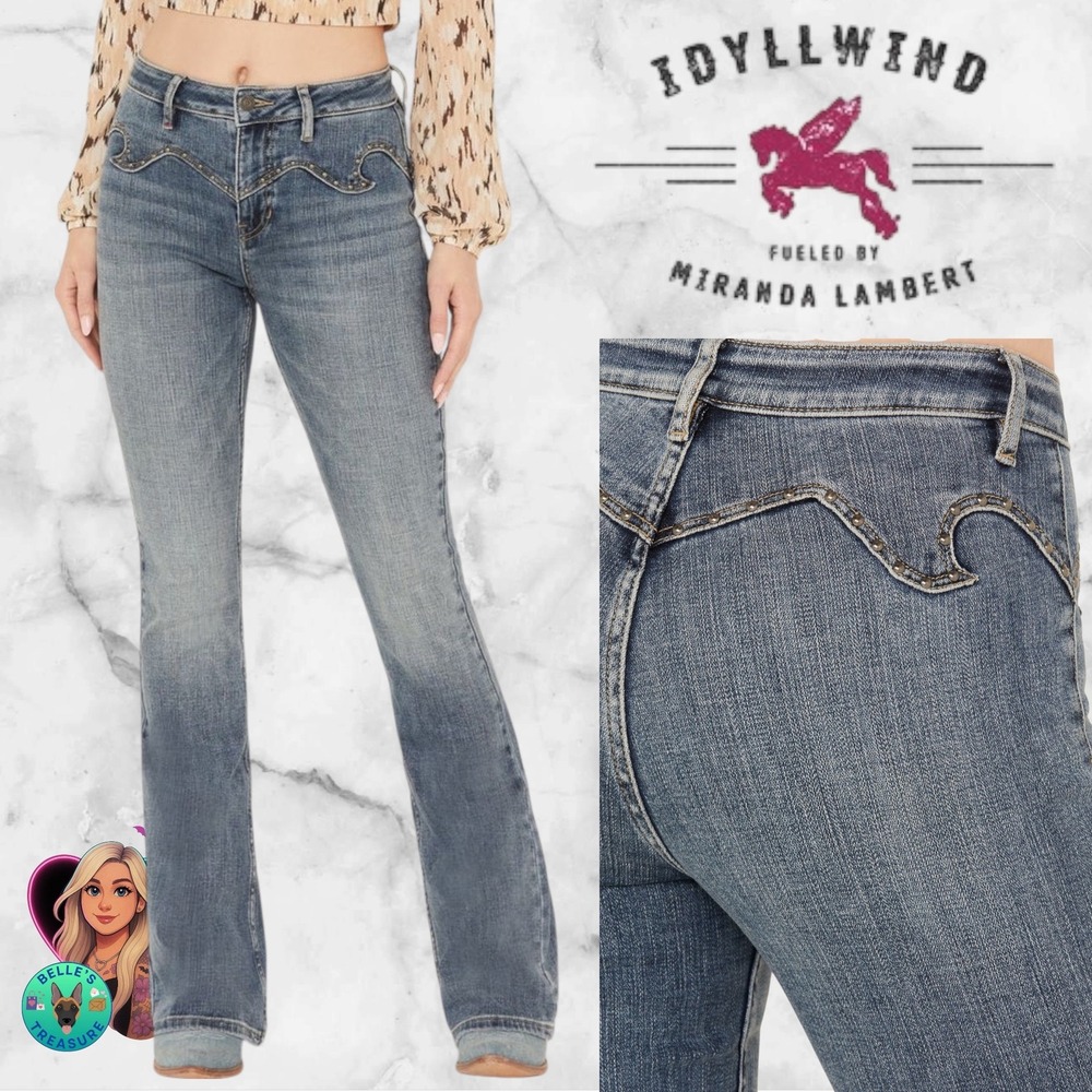 Idyllwind Womens 2 Beasley Gypsy Western Yoke Bootcut Jeans Bareback Studded